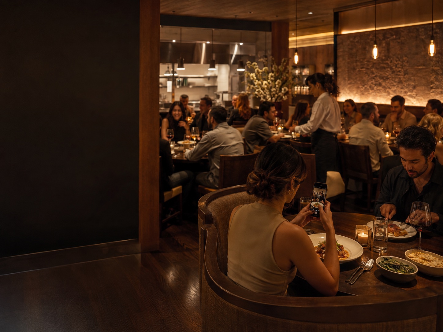 A lively restaurant during service